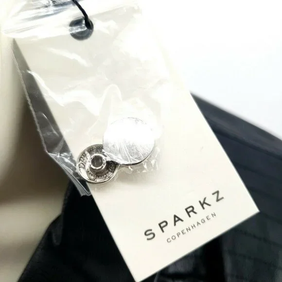 SPARKZ COPENHAGEN Faux Leather Moto Biker Jacket SMALL - Picture 7 of 9